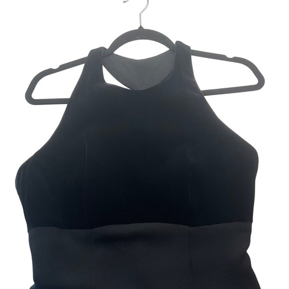 VTG Andrea Polizzi Rex Lester Small Black Halter Formal Gown Dress Velvet Goth - Picture 9 of 16